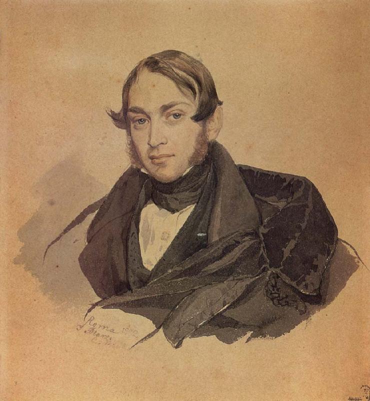 Karl Briullov Portrait of Sergei Sobolevsky France oil painting art